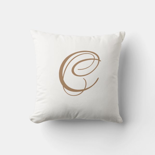 Letter C Monogram Initial Custom Cushion (Front)