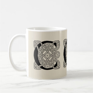 Letter C Monogram Vintage Celtic Knot Print Coffee Mug