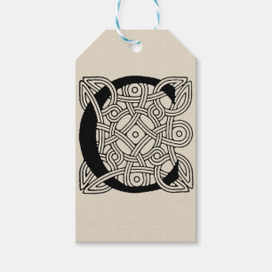 Letter C Monogram Vintage Celtic Knot Print Gift Tags