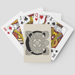 Letter C Monogram Vintage Celtic Knot Print Playing Cards