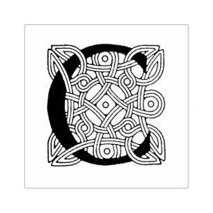 Letter C Monogram Vintage Celtic Knot Print Rubber Stamp