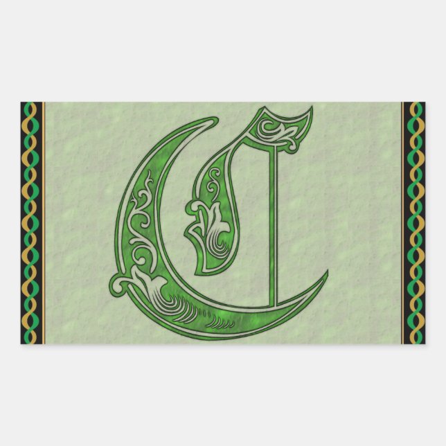 Letter C Rectangle Sticker (Front)