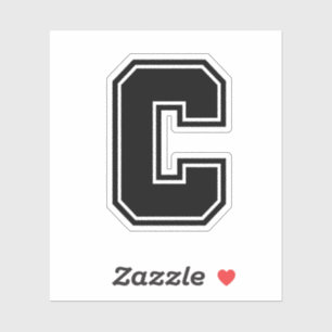Letter C sporty college font alphabet
