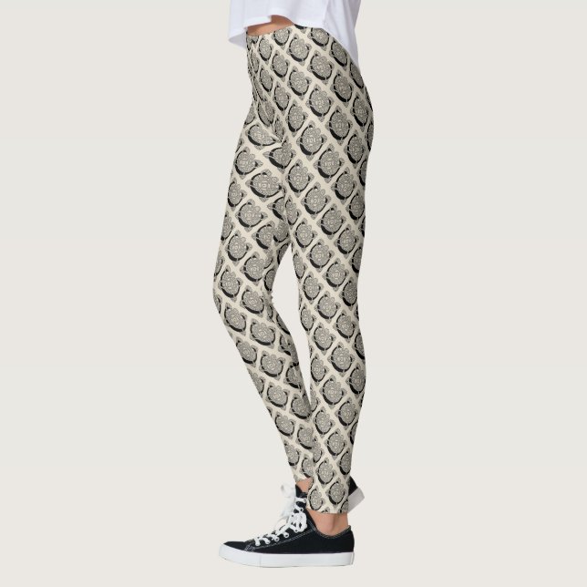 Letter C Vintage Celtic Knot Monogram Leggings (Left)