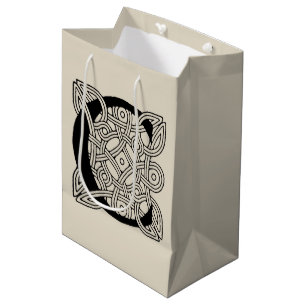 Letter C Vintage Celtic Knot Monogram Medium Gift Bag