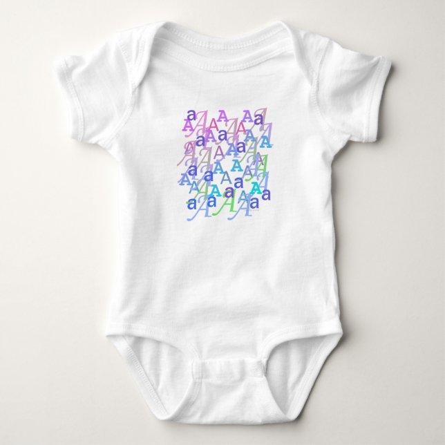 Letter Confetti "A" Baby Romper Bodysuit (Front)