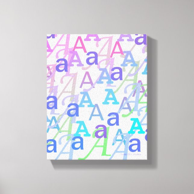 Letter Confetti "A" Canvas Print (Front)
