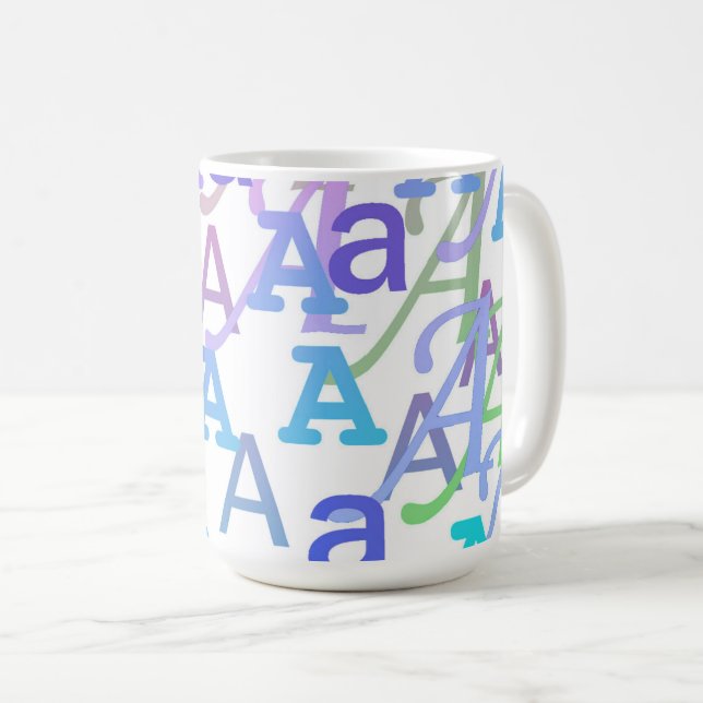 Letter Confetti "A" Coffee Mug (Front Right)