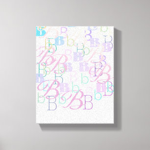 Letter Confetti "B" Canvas Print
