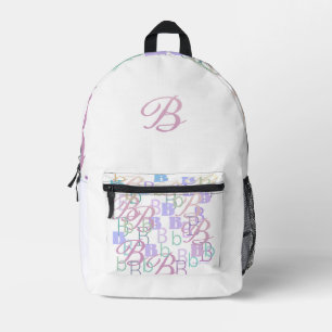 Letter Confetti "B"  Printed Backpack