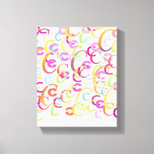 Letter Confetti "C" Canvas Print