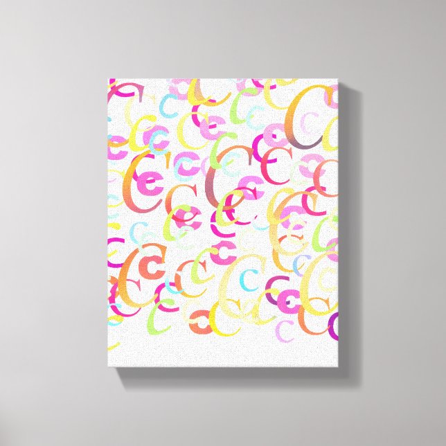 Letter Confetti "C" Canvas Print (Front)