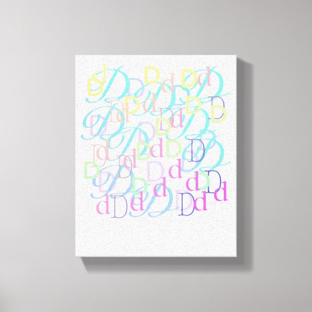 Letter Confetti "D" Canvas Print (Front)