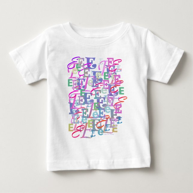 Letter Confetti "E" Baby T-Shirt (Front)