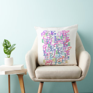 Letter Confetti "E" Throw Pillow