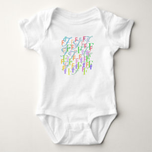 Letter Confetti "F" Baby Romper Bodysuit