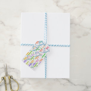 Letter Confetti "F" Gift Tags