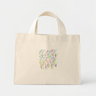 Letter Confetti "F" Mini Tote Bag