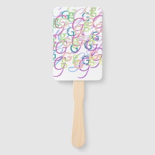 Letter Confetti "G" Hand Fan