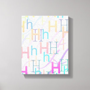 Letter Confetti "H" Canvas Print