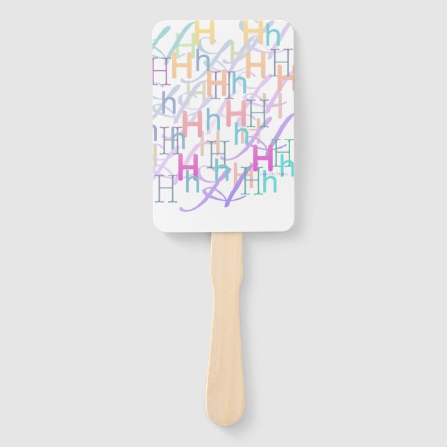 Letter Confetti "H" Hand Fan (Front)