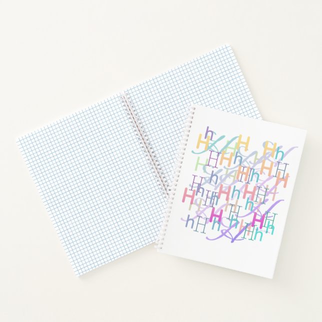 Letter Confetti "H"  Notebook (Inside)