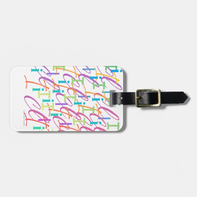Letter Confetti "I" Luggage Tag (Front Horizontal)