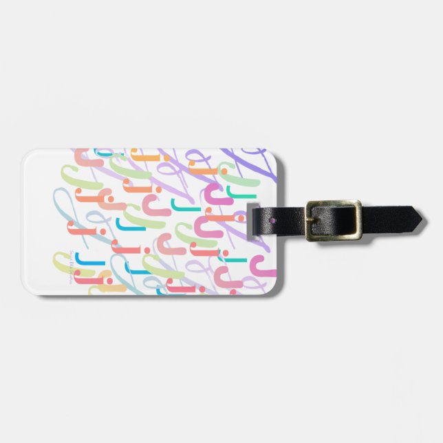 Letter Confetti "J" Luggage Tag (Front Horizontal)