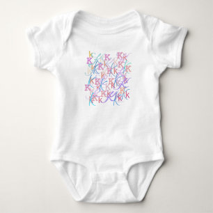 Letter Confetti "K" Baby Romper Bodysuit