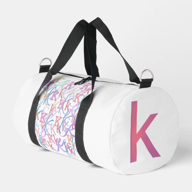  Letter Confetti "K"  Duffle Bag (Left Corner)