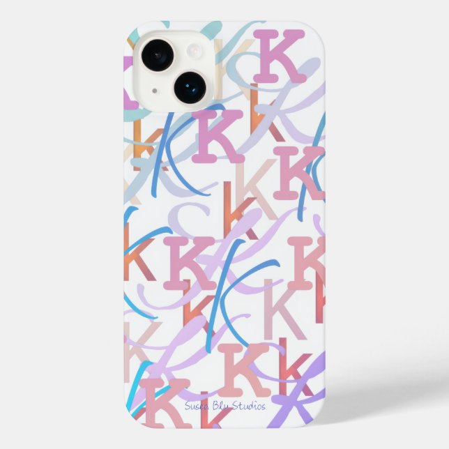 Letter Confetti "K" iPhone Case (Back)