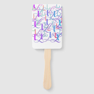 Letter Confetti "L" Hand Fan