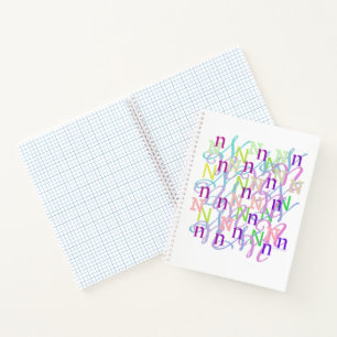 Letter Confetti "N" Notebook