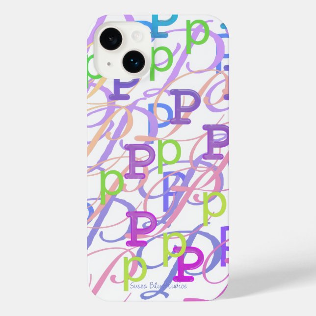 Letter Confetti "P" iPhone Case (Back)