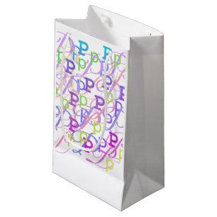 Letter Confetti "P" Small Gift Bag