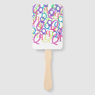 Letter Confetti "Q" Hand Fan