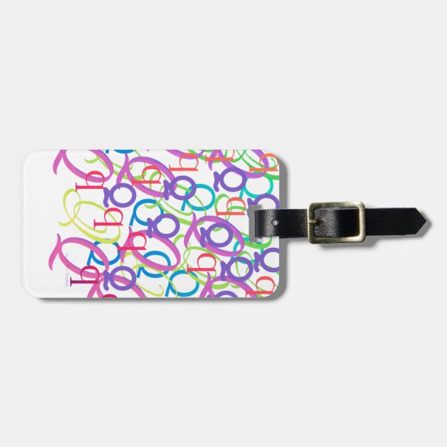 Letter Confetti "Q" Luggage Tag (Front Horizontal)