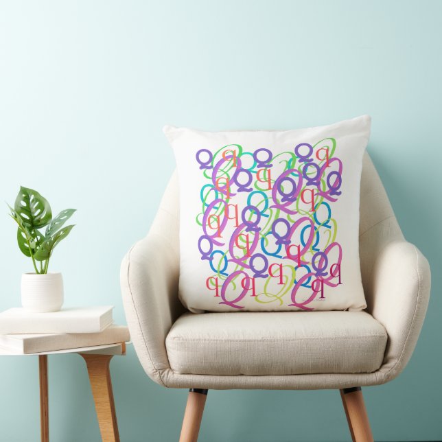 Letter Confetti "Q" Throw Pillow (Chair)