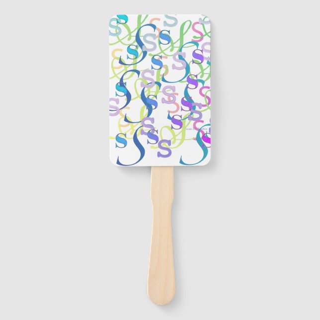 Letter Confetti "S" Hand Fan (Front)