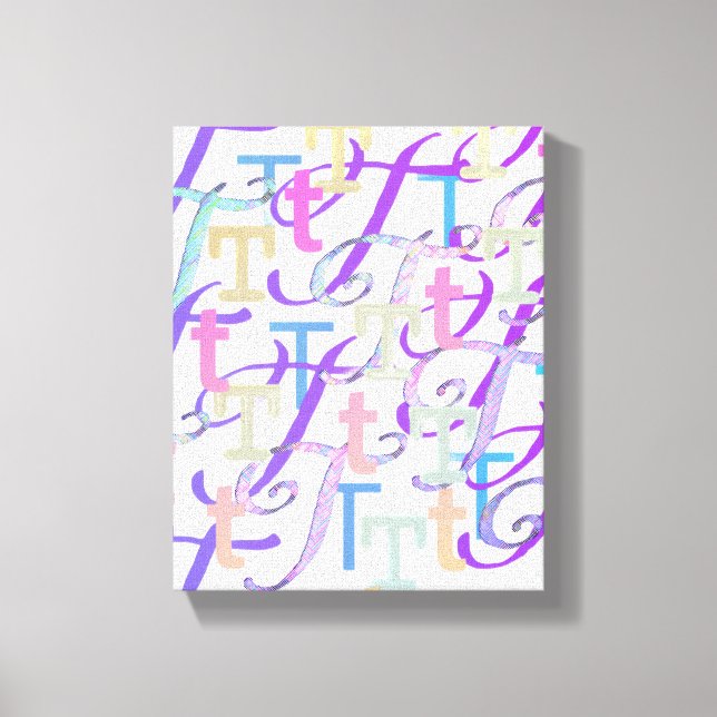 Letter Confetti "T" Canvas Print (Front)