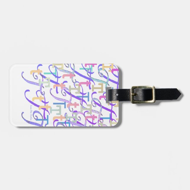Letter Confetti "T" Luggage Tag (Front Horizontal)