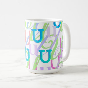 Letter Confetti "U" Coffee Mug