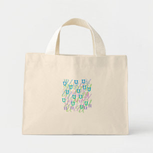 Letter Confetti "U" Mini Tote Bag