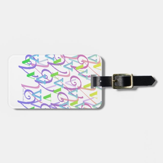 Letter Confetti "V" Luggage Tag (Front Horizontal)