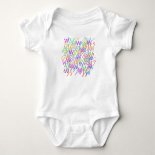 Letter Confetti "W" Baby Romper Bodysuit