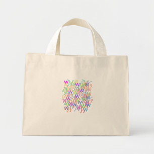 Letter Confetti "W" Mini Tote Bag