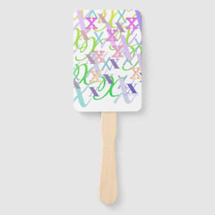 Letter Confetti "X" Hand Fan