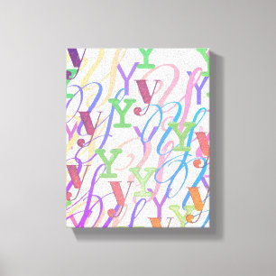 Letter Confetti "Y" Canvas Print
