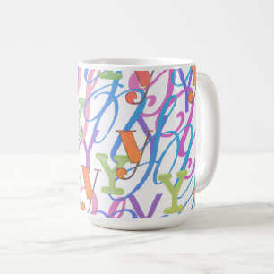 Letter Confetti "Y" Coffee Mug