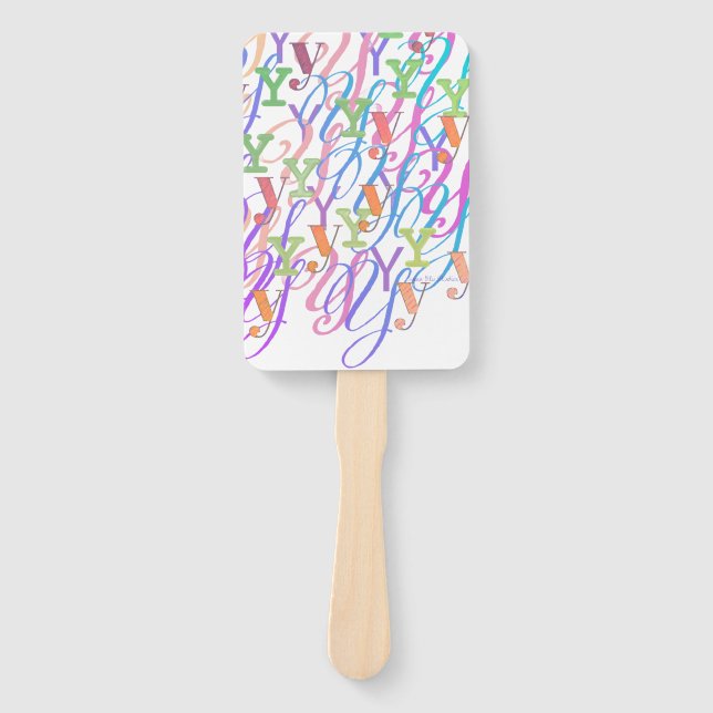 Letter Confetti "Y" Hand Fan (Front)